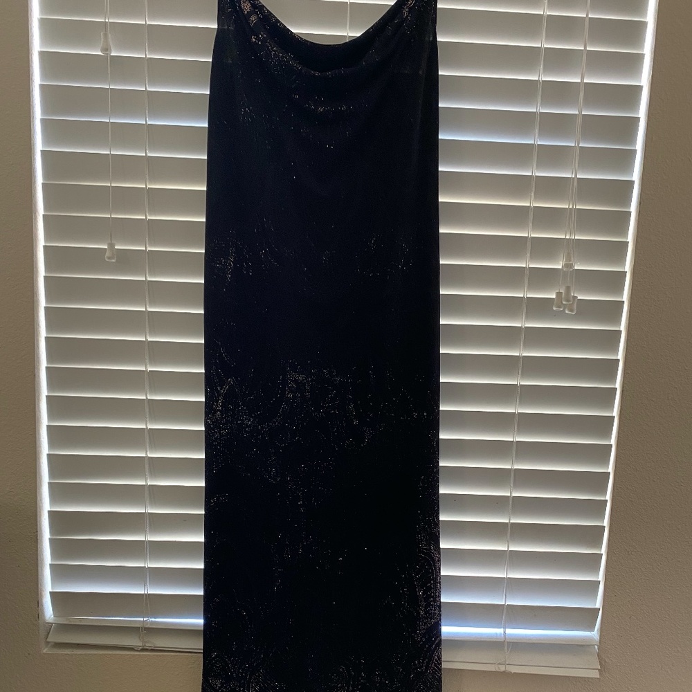 black and rose gold slip dress
